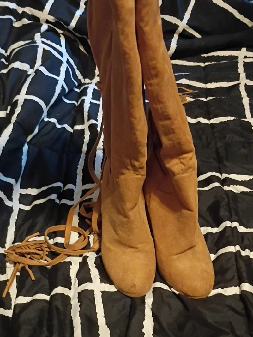 Brown High Heel Knee High Boots
